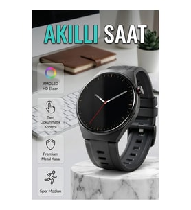 Yuvarlak Ekran Akıllı Saat Nabız ve SpO₂ Takipli Spor Modlu Değiştirilebilir Kordonlu