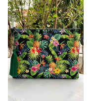 Yeşil Tropikal Clutch Çanta