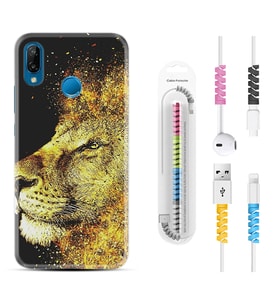 Huawei P20 Lite Mate 10 20 Lite Pro P40 Lite KılıfKablo Koruma Spiral Silikon Leon 1323