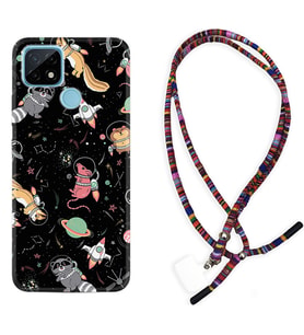 Realme C11 C21 C21Y C25Y C11 2021 Kılıf Boyun Asklı Rasta Silikon Planet Animals 1771