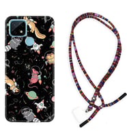 Realme C11 C21 C21Y C25Y C11 2021 Kılıf Boyun Asklı Rasta Silikon Planet Animals 1771