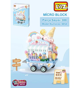 Loz Micro Block Serisi Dondurma Arabası 300 Parça Oyuncak Yapım Seti FFLZ-8854
