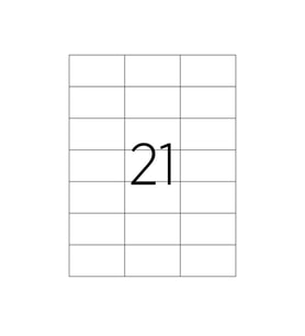 A1 Etiket Lazer Etiket tw-2124 100 A4 Sayfa Laser Etiket 70 X 42.43 mm Boyutunda 1 A4 Sayfada 21 Etiket