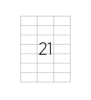 A1 Etiket Lazer Etiket tw-2124 100 A4 Sayfa Laser Etiket 70 X 42.43 mm Boyutunda 1 A4 Sayfada 21 Etiket