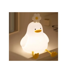 Sevimli Silikon Renkli Kısılabilir LED Gece Lambası Çocuk Bebek için (Krem)