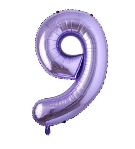 Mor Renk 9 Rakam Folyo Balon 100 cm