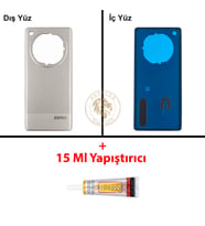 Infinix Zero 40 5G Titanyum Uyumlu Arka Kapak + B7000 Yapıştırıcı Arka Cam Batarya Pil Kapağı