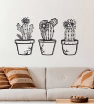 Gowpenart Boş Kaktüs Ev&Ofis Metal Duvar Tablosu- 23x45 Cm