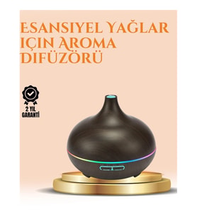Mey İthalat® 550 ml Ultrasonik Yağ Difüzörü ve Soğuk Buhar Nemlendirici