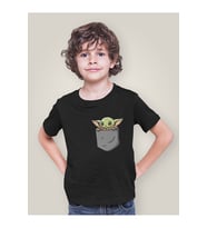 Star Wars Yoda Cep Baskılı Unisex Film Çocuk Tişört (1-12 Yaş)