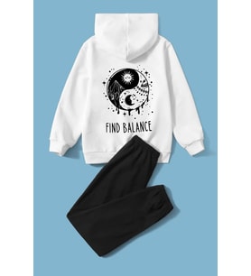 Çocuk Yin & Yang Eşofman Takımı (Gri)