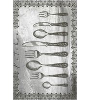 Eliana Home Baskılı, Yıkanabilir Kaymaz Taban Mutfak Halısı LNA2078 100x150 cm (Gri)