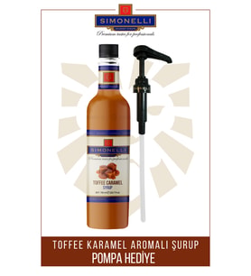 Kahve ve Kokteyl Şurubu Toffee Karamel Aromalı 70 CL + POMPA Simonelli