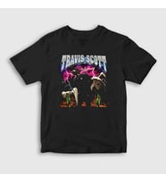 Presmono Unisex Çocuk Siyah Lightning Astroworld Travis Scott T-Shirt 42822tt