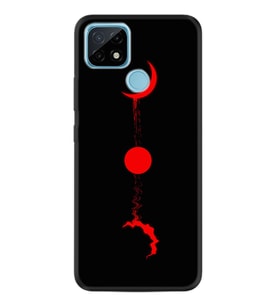 Realme C11 C21 C21Y C25Y C11 2021 Kılıf Desemli Silikon Red Moon 1710