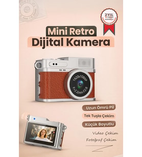Mini Dijital Kamera Selfie Video Vlog Kamerası Mini Anahtarlık 1080P CMR35 Kahverengi