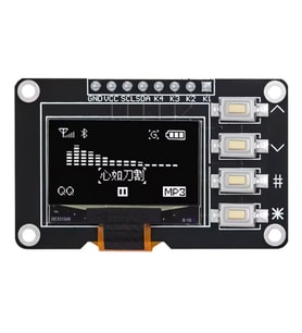 0.96 İnç 128x64 I2C OLED Ekran Modülü - 4 Butonlu SSD1315 Beyaz Grafik Lcd Ekran Arduino Uyumlu