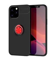 Apple İphone 12 Pro Max Kılıf Range Yüzüklü Silikon - Siyah-kırmızı