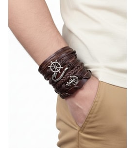 6 ADET KAHVERENGİ GERÇEK DERİ BİELKLİK DENİZCİ KOMBİN HAKİKİ DERİ BİLEKLİK MODA BİLEKLİK