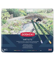 Derwent Artists Pencils Kuruboya Kalemi 24'lü Teneke Kutu 