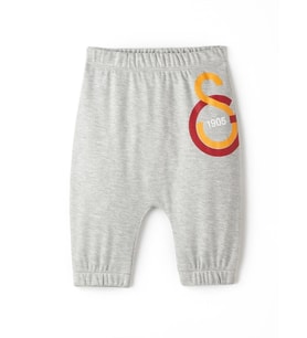 Galatasaray Orijinal Logo Baskılı Bebek Eşofman Altı Gri (Beyaz)