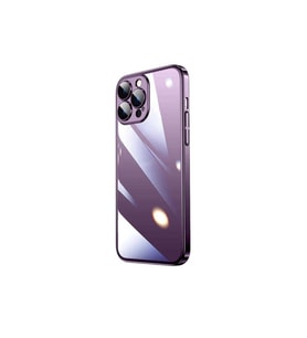Apple iPhone 14 Pro Uyumlu Kılıf Sert PC Renkli Çerçeveli Zore Riksos Kapak (Koyu Mor)