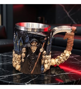 3D İskelet Tasarımlı - Paslanmaz Çelik İçli - Gotik Kupa Bardak