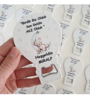 Ayda Uyuyan Ayı Temalı Balon Magnet Açacak Hoş Geldin Yenidoğan ve Yaş Magnet