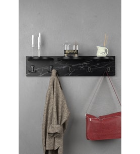 5 li Duvar Askılığı Bendir Siyah 80 cm