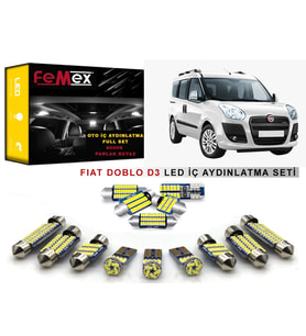 Fiat Doblo D3 LED İç Aydınlatma Ampul Seti FEMEX Parlak Beyaz