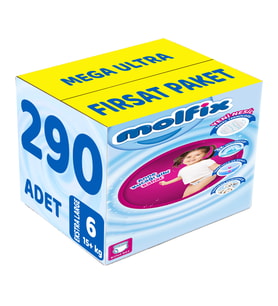 Molfix Külot Bebek Bezi Beden:6 (15+Kg) Extra Large 290 Adet Mega Ultra Fırsat Pk