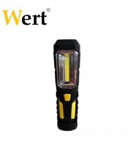 WERT 2612 Pilli Çalışma Lambası, 3W COB LED + 1 LED (Siyah-Sarı)