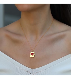 Kalp Açılır Kapanır Gold Gümüş Kolye