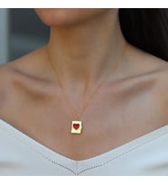 Kalp Açılır Kapanır Gold Gümüş Kolye