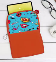 BK Gift Pop Art Tasarımlı Taşınabilir Koruyucu Tablet Kılıfı & Organizer Çanta - Turuncu-6