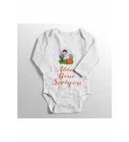 Unisex Bebek Beyaz Baskılı Zıbın