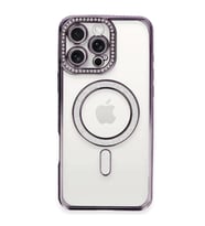 İphone 16 Pro Max Kılıf Joke Simli Magneticsafe Kılıf - Derin Mor