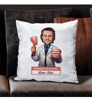 Kişiye Özel Hediye En Başarılı Erkek Diş Doktoru Karikatürlü Yastık