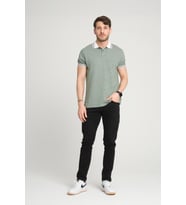 ALEXANDERGARDI ÇİZGİLİ POLO YAKA T-SHİRT (E21-8500) (Yeşil)