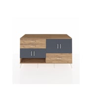 Kronos Konsol 3 Raflı 3 Çekmeceli 4 Kapaklı 176x59x99 Çam-Antrasit/Çam
