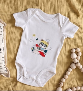 BK Kids Sevimli Pilot Tasarımlı Bebek Body Zıbın - Model 1