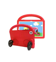 Lenovo M10 Plus TB-X606F Uyumlu Zore Wheel Car Tekerlek Standlı Tablet Eva Silikon Kılıf (Kırmızı)