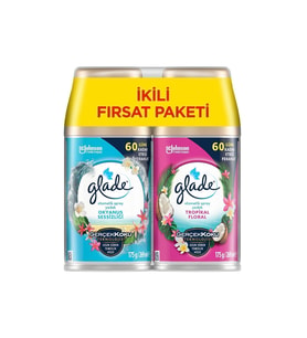 Oda Kokusu, Otomatik Sprey Yedek, 2'li Paket, Okyanus Sessizliği Ve Tropikal Floral, 269ml (2 Yedek)