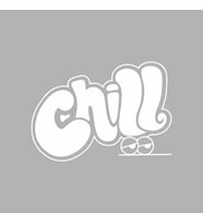 Chill Araba Stickeri siyah 15x10 CM (Beyaz)