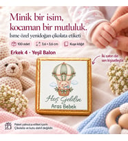 Kişiye Özel Yenidoğan Bebek Hatıra Etiketi 100 Adet 36 × 36 mm Kuşe Kâğıt