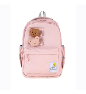 Young 51666 ayıcık maskotlu okul sırt çanta PEMBE