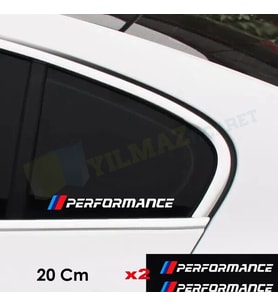 Bmw M Performance Tampon Kelebek Cam Oto Sticker Yapıştırma 2 Adet ( 20 x 1,5 Cm Ölçü )
