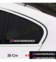 Bmw M Performance Tampon Kelebek Cam Oto Sticker Yapıştırma 2 Adet ( 20 x 1,5 Cm Ölçü )