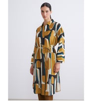 LCW Modest Yeşil Desenli Oversize Kadın Gömlek Tunik