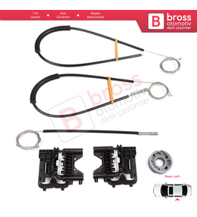 Land Rover Rang.e Rover Sport MK2 L494 2013-2022 LR078871 İçin Arka Sol Kapı Cam Kriko Tamir Seti